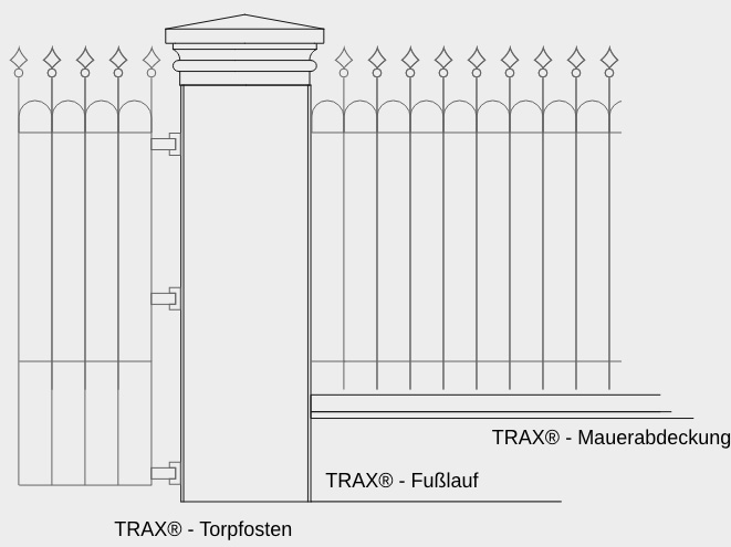 Zaunpfosten Beton Einfriedung Darstellung